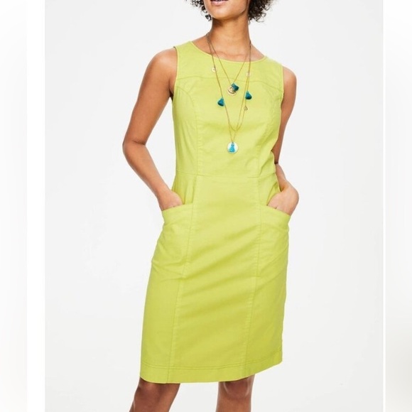Boden Yellow Tamara Stretch Cotton Sleeveless Dress| size 2p - Picture 7 of 9